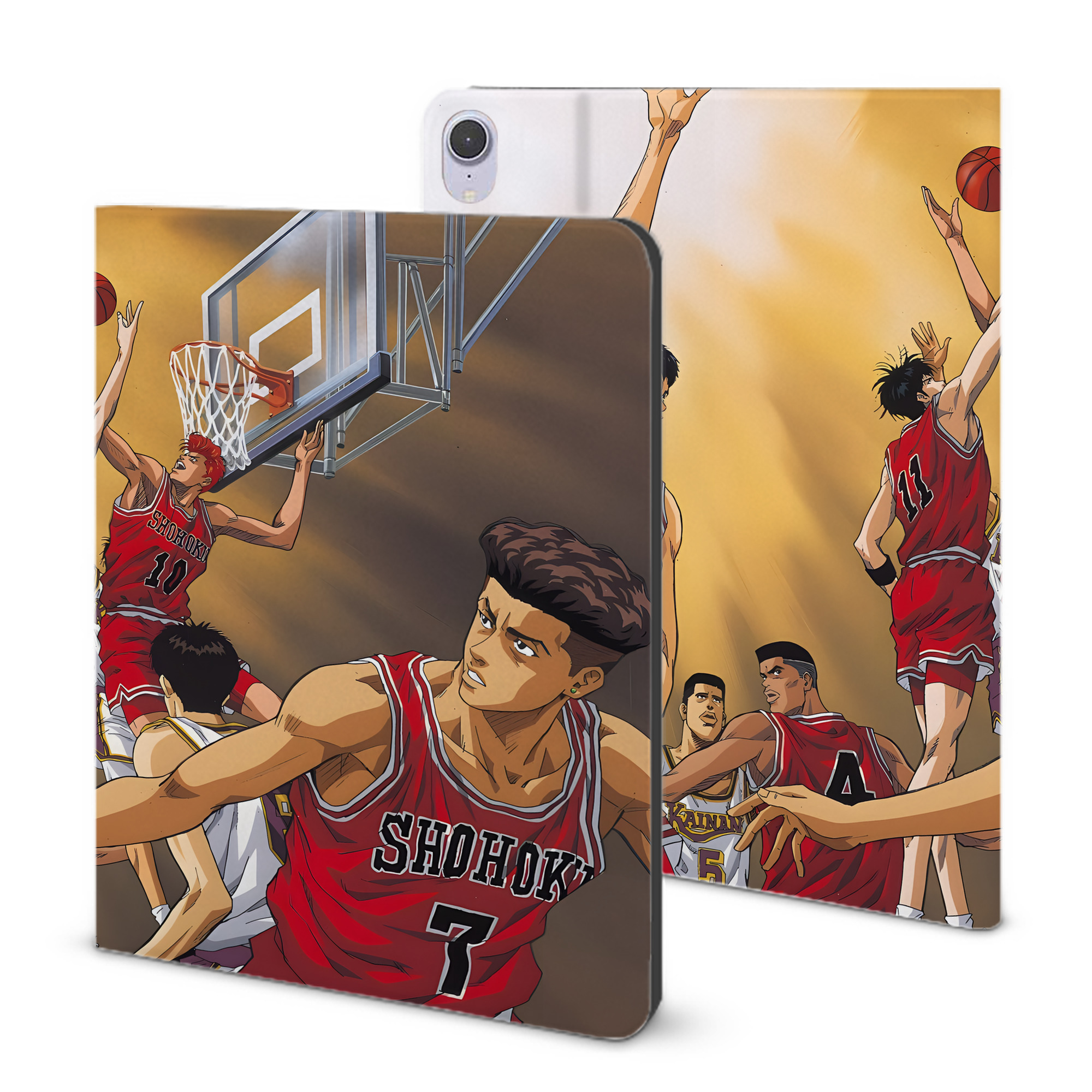 （画像用） SLAM DUNK／スラムダンク IPad ケース ブック型 PUレザー TPU 耐衝撃 軽量 薄型 ペン収納なし 全面保護 IPad 各モデル対応